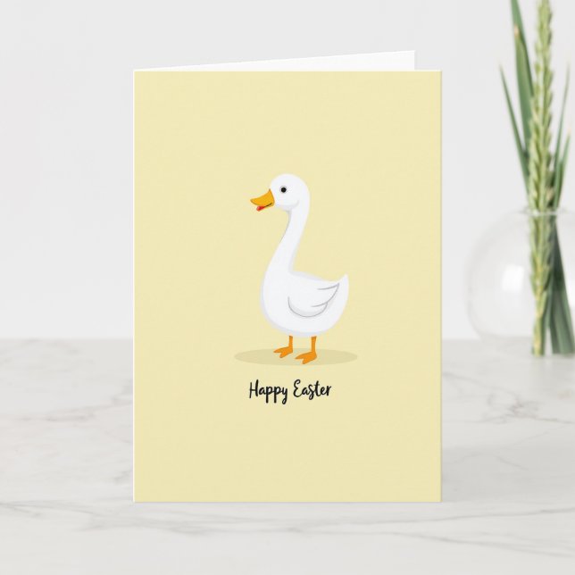 White Waterfowl Easter Card Kort (Framsida)