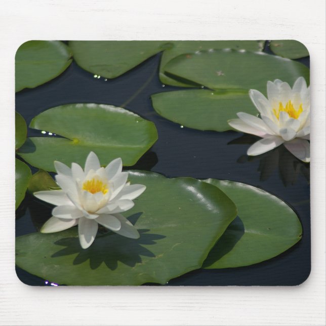 White Waterlily Mousepad Musmatta (Framsidan)