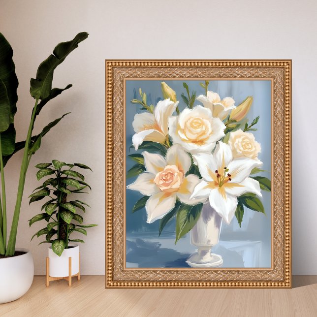 White Wedding Bouquet Floral Watercolor Poster (Skapare uppladdad)
