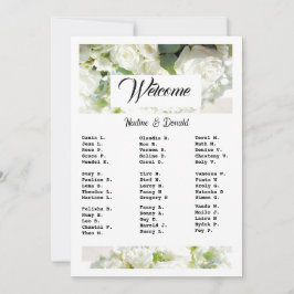 White Wedding Greenery Downloadable Seating Chart Inbjudningar