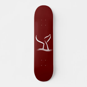 White Whale Svan Mörk Red Mini Skateboard Bräda 18,5 Cm