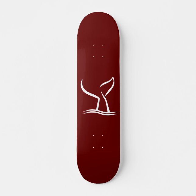White Whale Svan Mörk Red Mini Skateboard Bräda 18,5 Cm (Framsida)