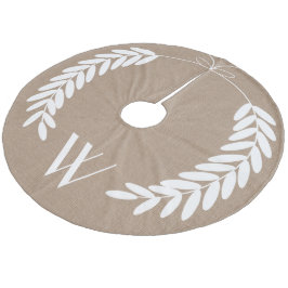 White Wheat Laurels Burlap Julgransmatta Fleece