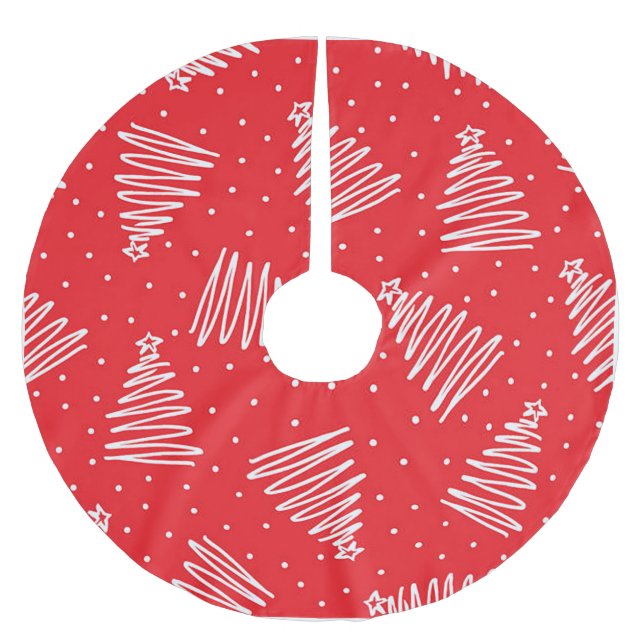 White Whimsical Julgran Julgransmatta Borstad Polyester (Framsidan)