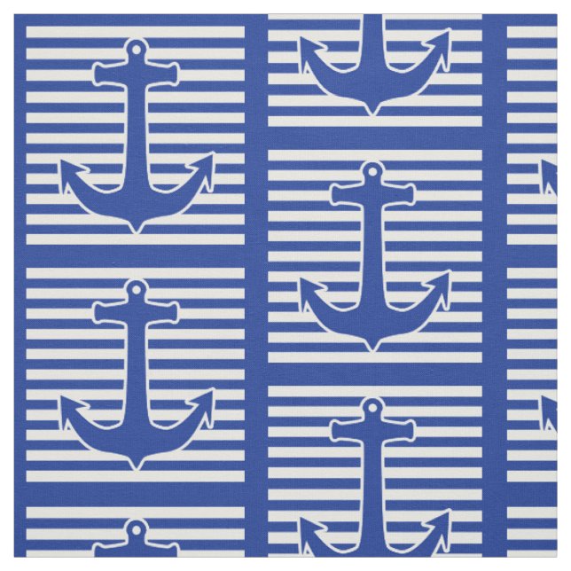 White Wide Rand & Anchor blue + din backgr. Tyg (Provkarta)