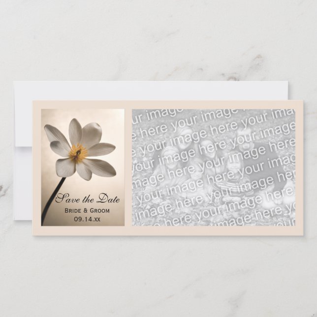 White Wildblomma Bröllop spara datum Spara Datumet (Framsida)