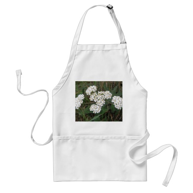 White Wildblommor Apron Förkläde (Framsidan)