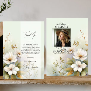 White Wildblommor Funeral Tack FOTO Kort
