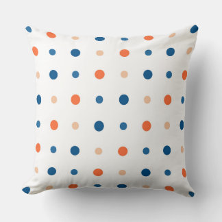 White with blue and orange dots kudde