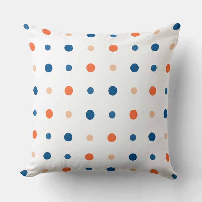 White with blue and orange dots kudde (Framsida)