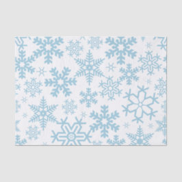 WHITE WITH BLUE WINTER SNOWFLAKES