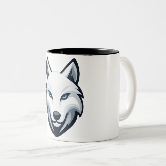 White Wolf Mug Två-Tonad Mugg (Framsida höger)