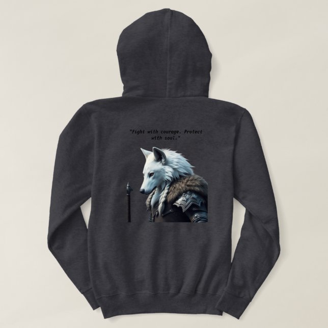 "White Wolf Spirit – Epic Sweatshirt" Hoodie (Design baksida)