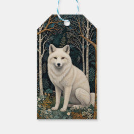 White wolf vintage boho woodland forest presentetikett