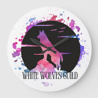 White Wolves Guild Clock Stor Klocka