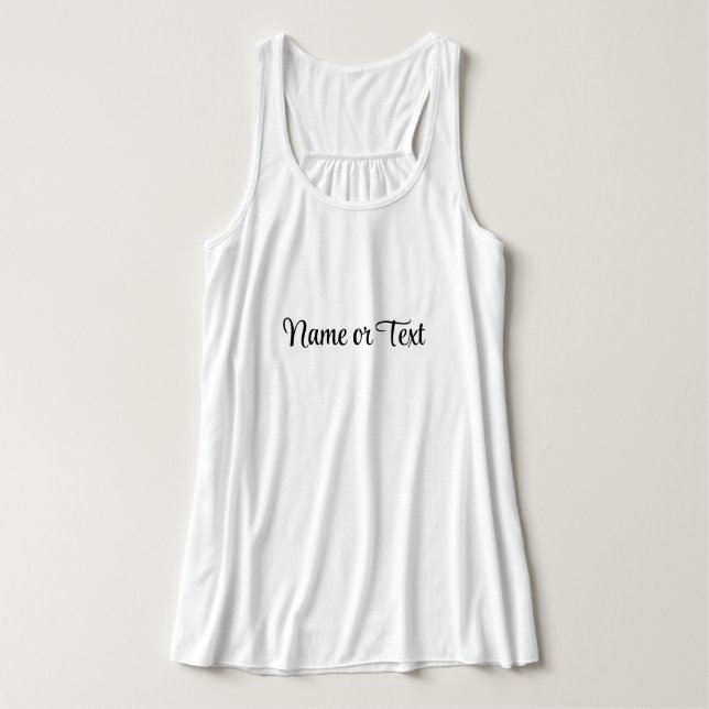 White Women's Bella+Canvas Flowy Yoga Linne Med Racerback (Design framsida)