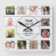 White Wood 12 Photo Template Time Family Quote Fyrkantig Klocka (Front)