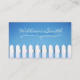 White Wood fence Business card Visitkort