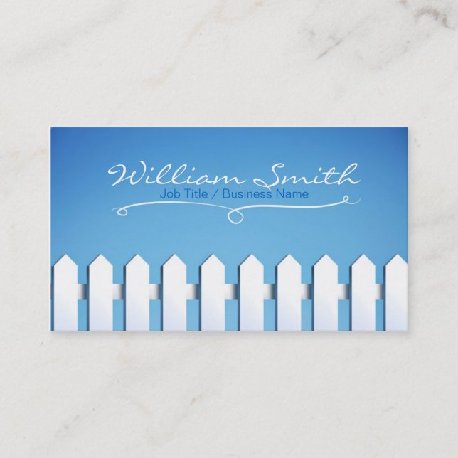 White Wood fence Business card Visitkort (Framsida)