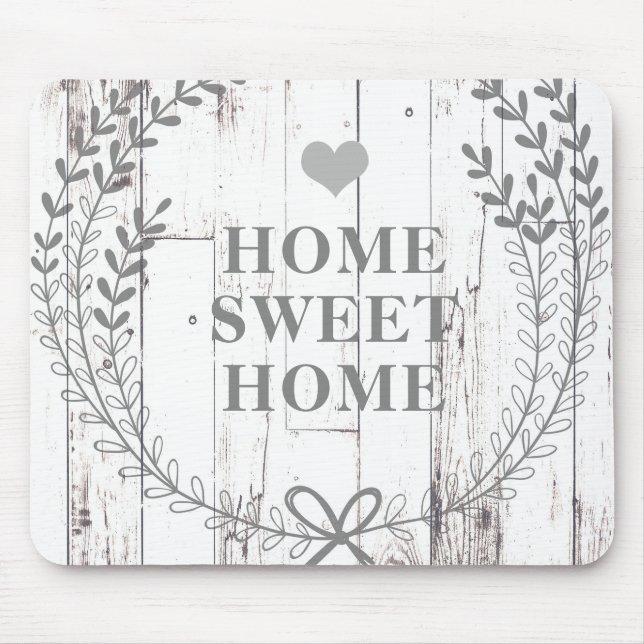 White Wood Rustic Farmhouse Shabby chic Anpassning Musmatta (Framsidan)