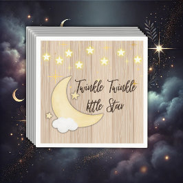 White Wood Twinkle Twinkle Little Star Baby Shower Pappersservett