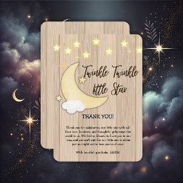 White Wood Twinkle Twinkle Little Star Baby Shower Tack Kort