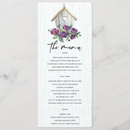 WHITE WOODEN RUSTIC BLOMMIGT BIRDHOUSE BRÖLLOP MENY