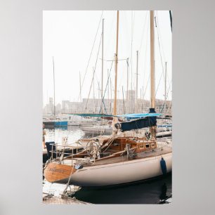WHITE YACHT PÅ BAY POSTER