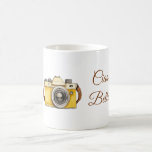 White Yellow Camera Ciao Bella Kaffemugg<br><div class="desc">White Yellow Camera Ciao Bella (hello pretty or beautiful)</div>