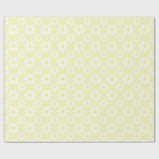 White Yellow Daisy Pattern  Presentpapper