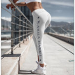White Yoga Leggings with Kamala Harris print<br><div class="desc">Vita yoga-balkar med blå Kamala Harris-utskrift.</div>