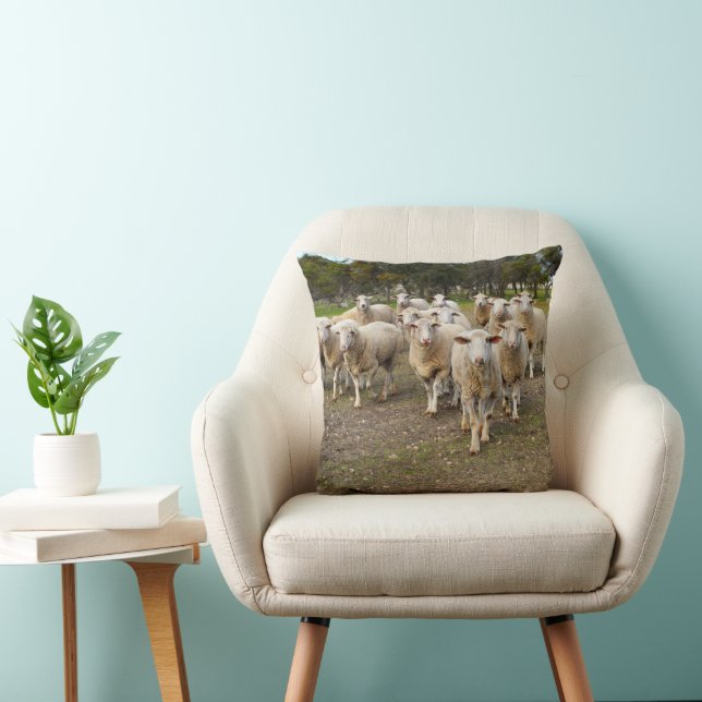 White Young Wooly Sheep Kudde (Stol)