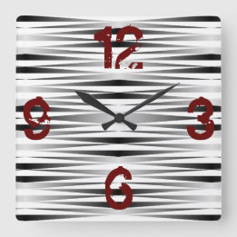 White Zebra Designad Clock Fyrkantig Klocka