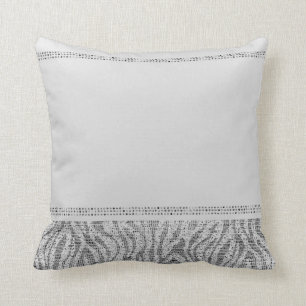 White Zebra Gnistra Sequins Glam Modern Chic Kudde