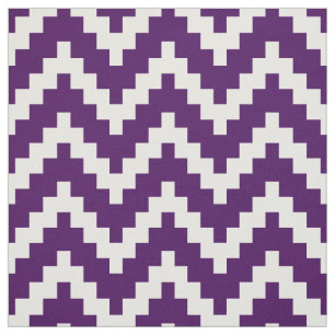 White Zigzag Ikat & Anpassningsbar Lila Background Tyg