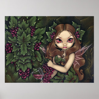 White Zinfandel ART PRINT vin fairy Greenman Poster