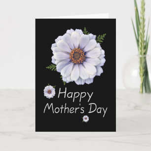 White Zinnia Mors dag Card Kort
