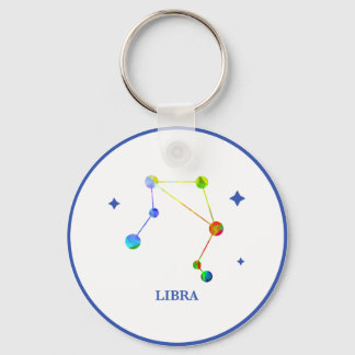 White Zodiac Libra Rainbow Keychain Nyckelring