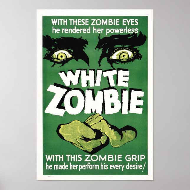 White Zombie Monster Movie Poster (Framsidan)