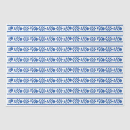 Whiteblue Bone Inlay Floral Border Decoupage Paper