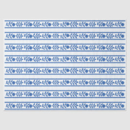 Whiteblue Bone inlay Floral Border Decoupage Paper