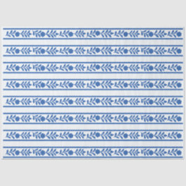 Whiteblue Bone Inlay Floral Border Decoupage Paper