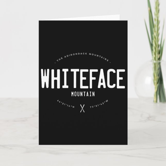 Whiteface Mountain New York Grafisk Distressed Vin Kort (Framsida)