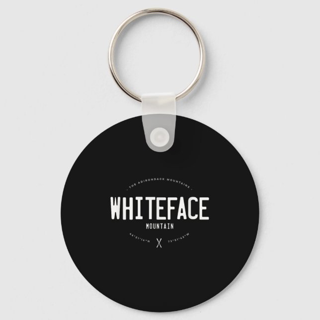 Whiteface Mountain New York Grafisk Distressed Vin Nyckelring (Framsida)