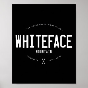 Whiteface Mountain New York Grafisk Distressed Vin Poster
