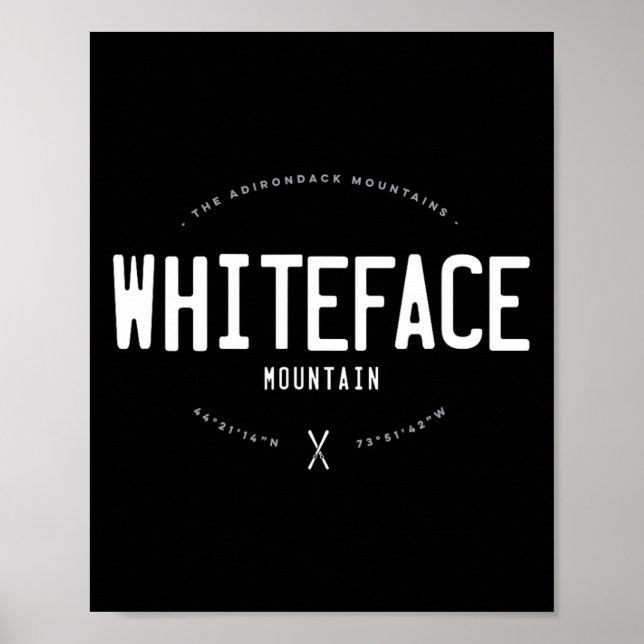 Whiteface Mountain New York Graphic Distressed Vin Poster (Framsidan)
