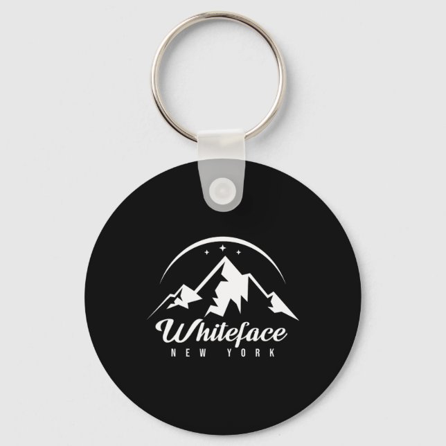 Whiteface Mountain New York Ski Resort Skiing Snö Nyckelring (Framsida)