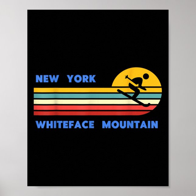 Whiteface Mountain New York Skiing Skier Ski Retro Poster (Framsidan)