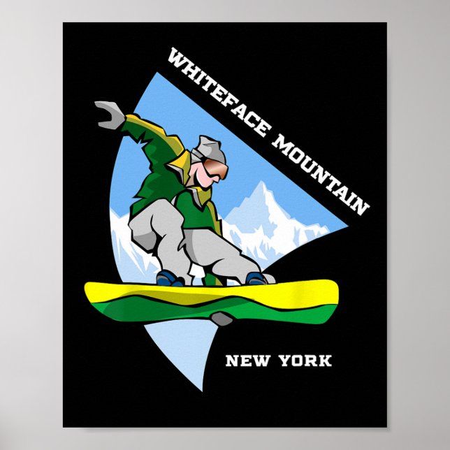 Whiteface Mountain New York Snowboarding Snowboard Poster (Framsidan)
