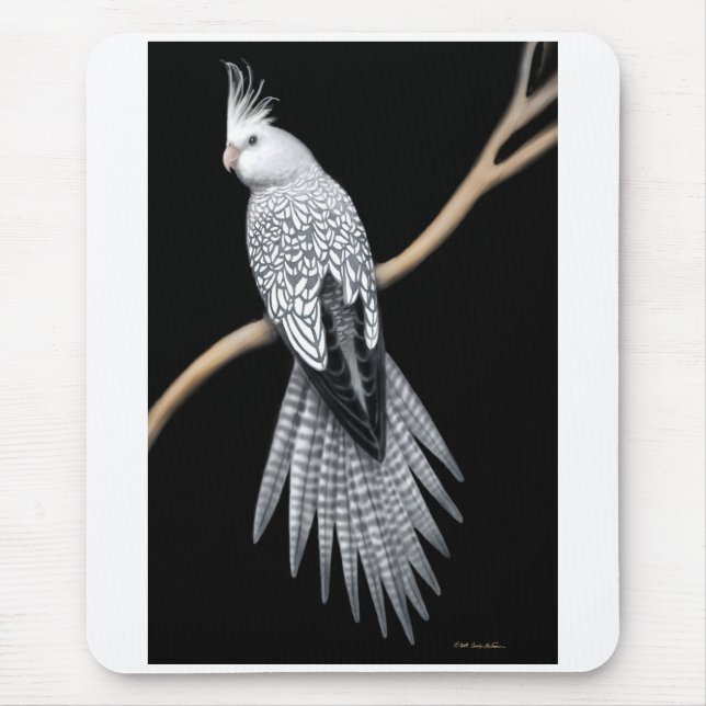 Whitefaced pärlemorfärg Cockatiel Mousepad Musmatta (Framsidan)